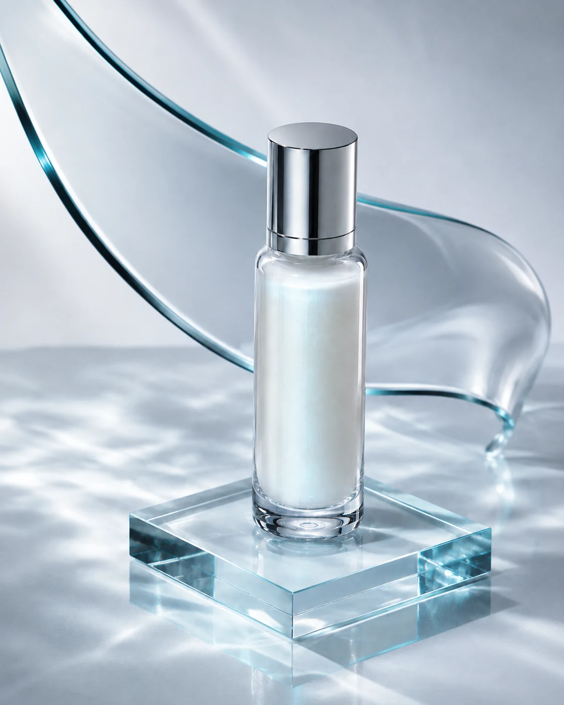 Fictional Liquid Chrome serum, angle composition